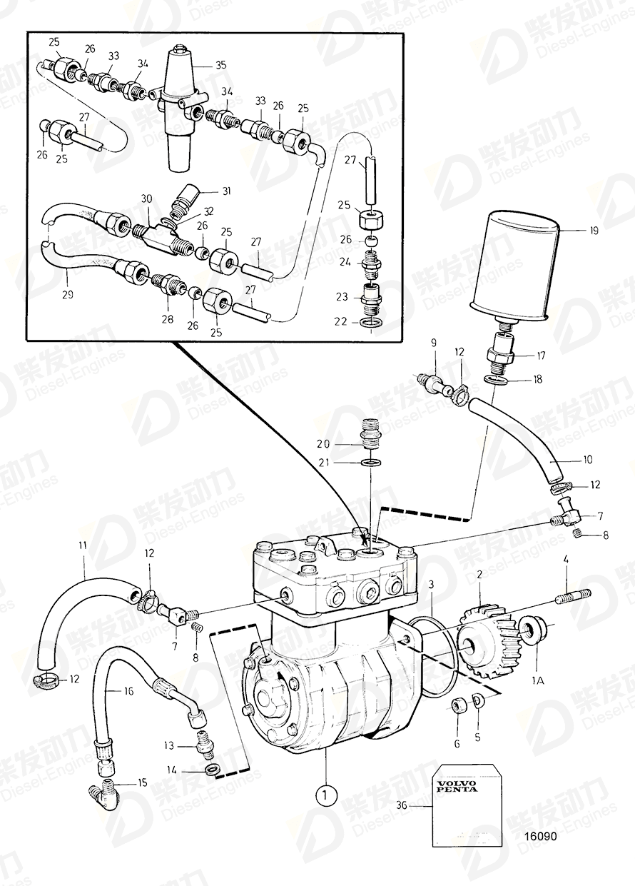 volvo penta Gasket 957173 Drawing volvo penta Gasket 957173 Drawing